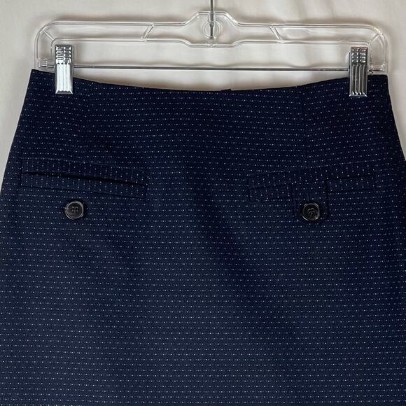 Brooks Brothers Navy Blue Polka Dot Cotton Academia Prep Skirt NWOT Size 2 - Picture 2 of 11